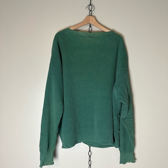 Vintage Nordstrom Green Ribbed Cardigan Sweater Large - Picture 2 of 6
